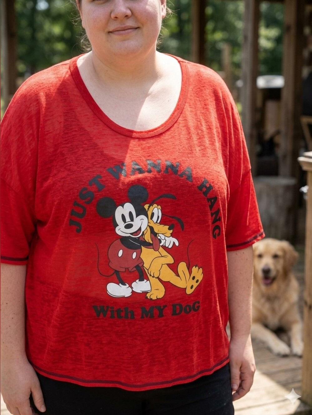 Disney Mickey & Pluto Short Sleeve Tee Woman's Size 2X (18-20)